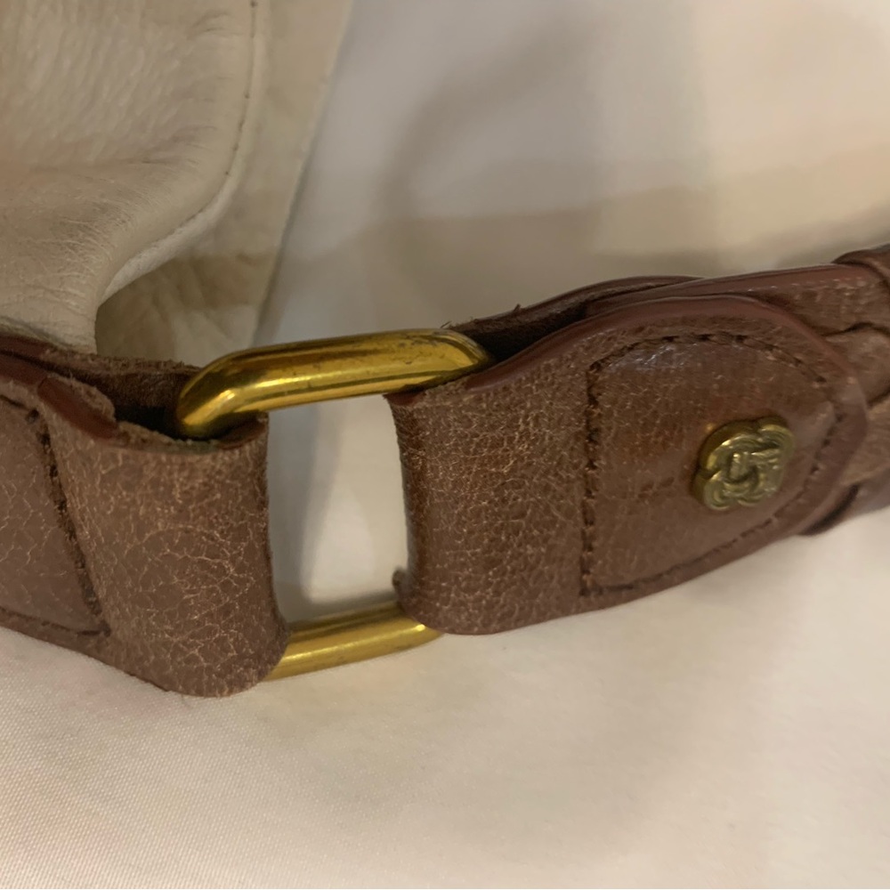Very Rare Find! Elliott Lucca Peacock Feather Design Cream Bag.  Arm Candy! - Picture 13 of 17